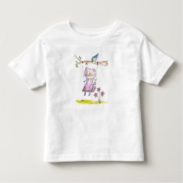 Camiseta Gato Branco Cinto-Rosa em Swing
