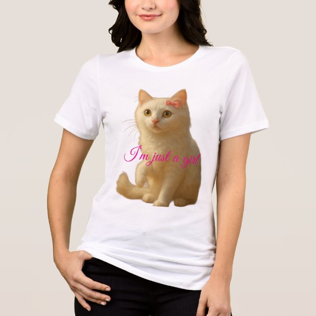 Camiseta Gato Branco Coquette 'Eu Sou Só uma Garot (Frente)