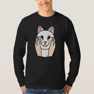 Camiseta Gato Branco de Bochechas Gorduchas Animal de Estim