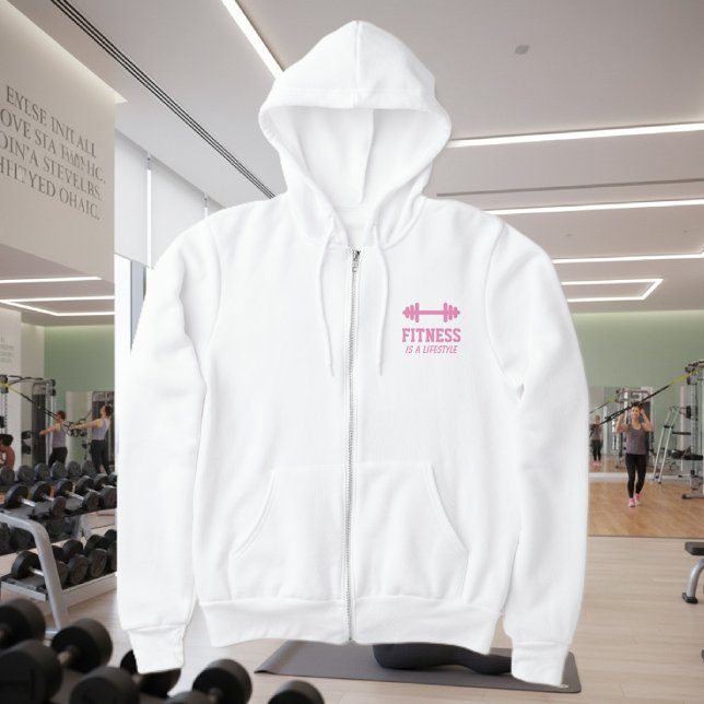 Camiseta Gato branco de capuz de malhação com chicote para  (fitness hoodie for women)