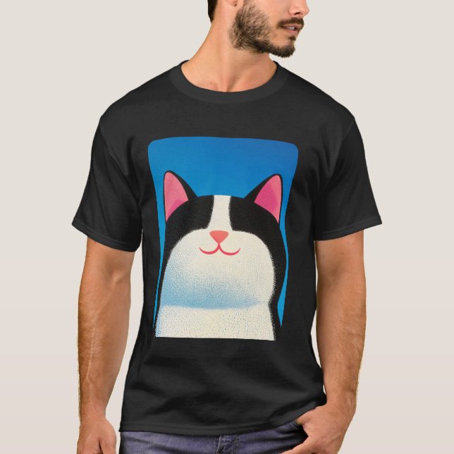 Camiseta Gato Branco e Preto (Frente)