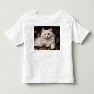 Camiseta Gato branco majestoso