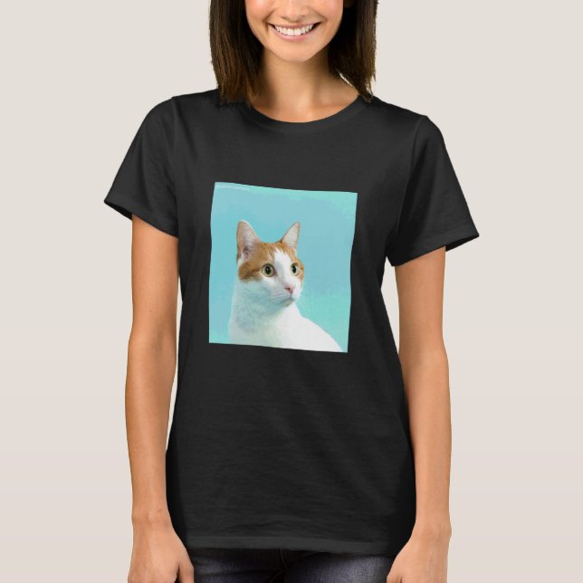 Camiseta gato branco marrom_001 (Frente)