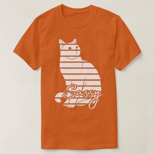 Camiseta Gato Branco Sassy (Frente do Design)