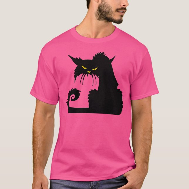 Camiseta Gato Bravo Com Olhos Amarelos (Frente)