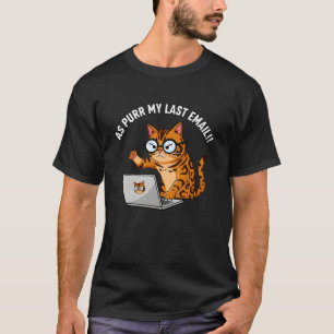 Camiseta Gato Bravo "Como Miau Meu Último E-mail" Humor de