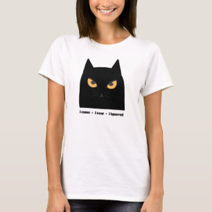 Camiseta Gato Bravo Eu Vim Eu Vi Eu Ignorei Fofo