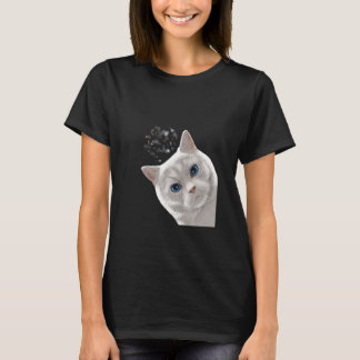 Camiseta Gato britânico curioso de pêlo curto