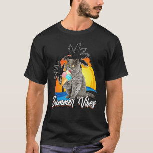 Camiseta Gato britânico de pelo curto fofo come cone de sor