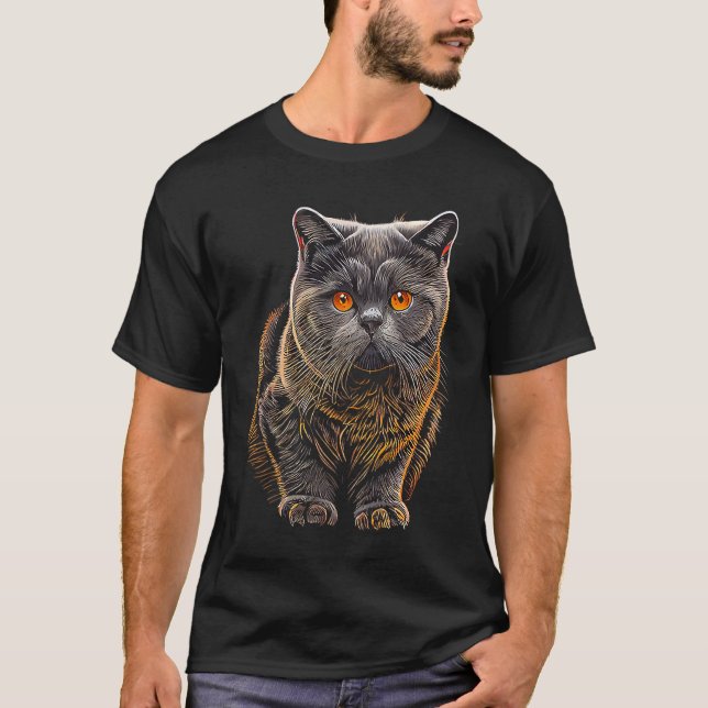 Camiseta Gato British Shorthair 13 (Frente)