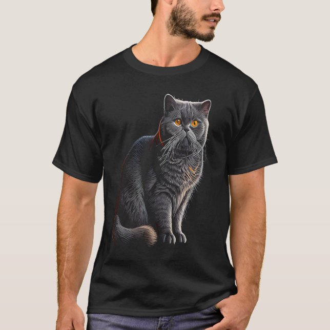 Camiseta Gato British Shorthair 16 (Frente)