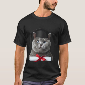 Camiseta Gato British Shorthair Cerimônia de Formatura Gorr