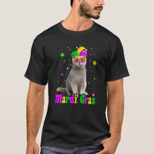 Camiseta Gato British Shorthair Máscara Carnavais Mardi Gra