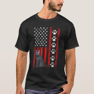 Camiseta Gato British Shorthair Patriótico Americano 4 De J