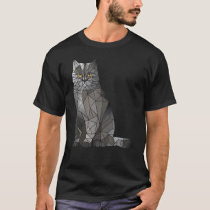 Camiseta Gato British Shorthair Polígono Geométrico Kitten
