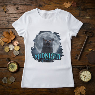 Camiseta Gato British Shorthair Uivando Para a Lua