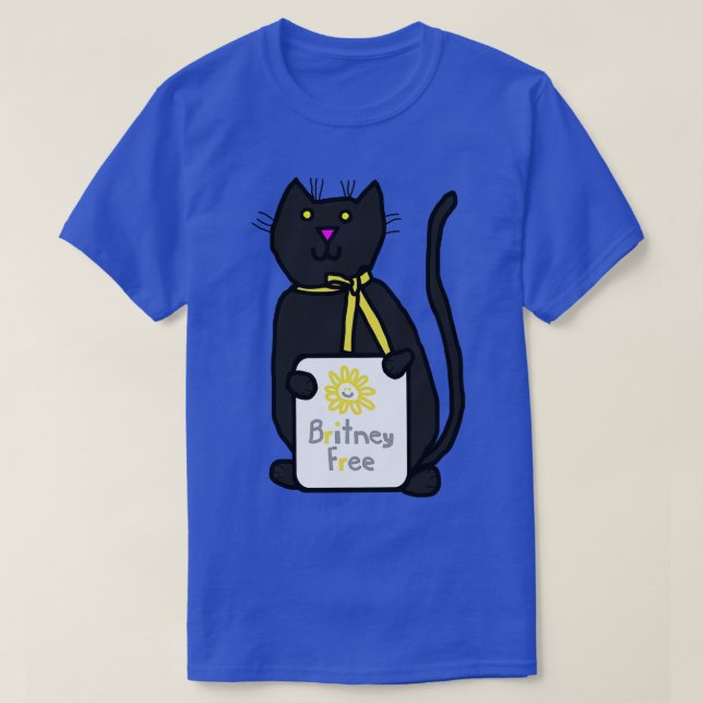 Camiseta Gato Britney Bonito Gratuito com Sinal Sem Britney (Frente do Design)