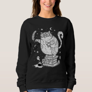 Camiseta Gato Bruxo Divertido em Livros 