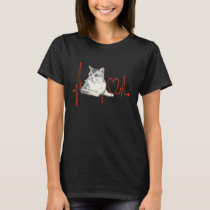 Camiseta Gato Burmilla Batimento Cardíaco EKG Amante de Gat