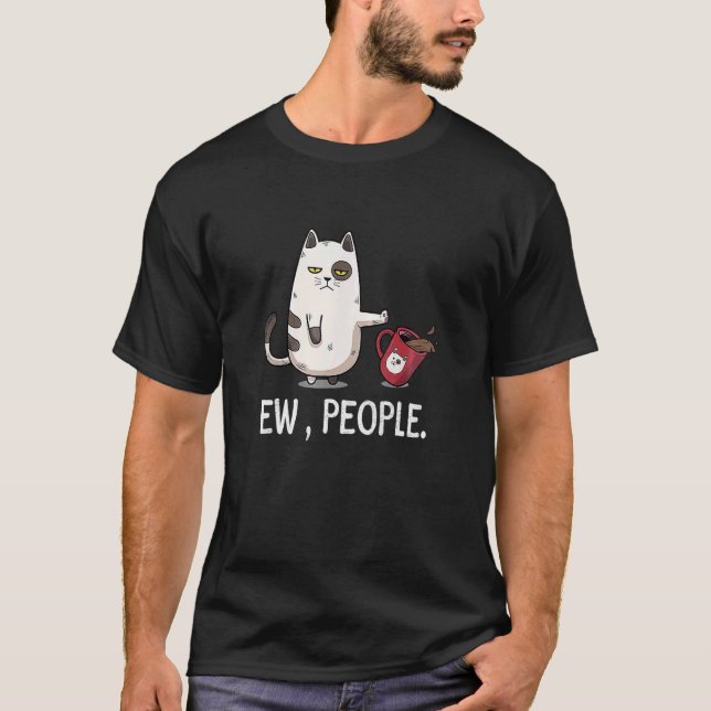 Camiseta Gato Ca Ew Pessoas  Mulheres Meowy Gato (Frente)