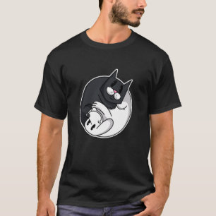Camiseta Gato Cachorro Símbolo Yin Yang Animal Engraçado Do