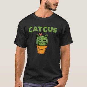 Camiseta Gato Cacto Cute Suculenta Planta Gatinho Mulheres