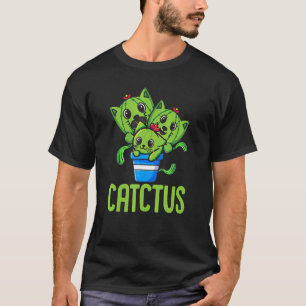 Camiseta Gato Cacto Engraçado Gatinho