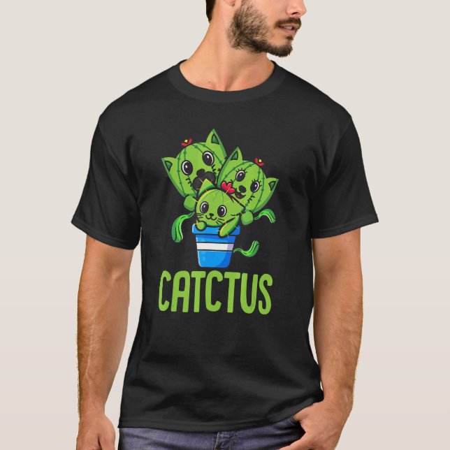 Camiseta Gato Cacto Engraçado Gatinho (Frente)
