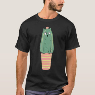 Camiseta Gato cacto Planta suculenta Jardinagem Jardineiro