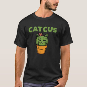 Camiseta Gato Cactus Cute Succulto Plantas Gatinhas Meninas