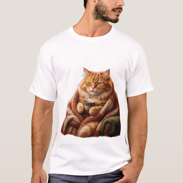 Camiseta Gato Café Aconchegante (Frente)