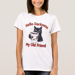 Camiseta Gato Café Engraçado Viciado em Cafeína