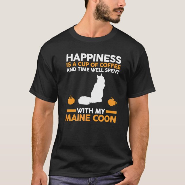 Camiseta Gato Café Maine Coon (Frente)