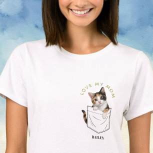 Camiseta Gato Calico Adorável no Nome do Bolso