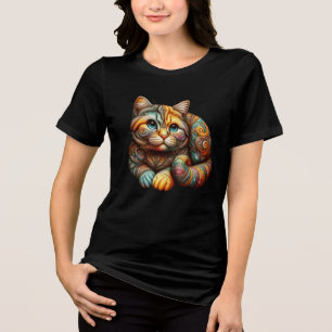 Camiseta Gato Calico Colorido Fofo