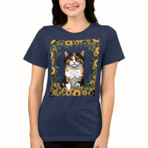 Gato Calico de Maryland e Flores de Susan de Olhos