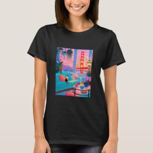 Camiseta Gato Calico de São Francisco GoldenGate Bridge Ret