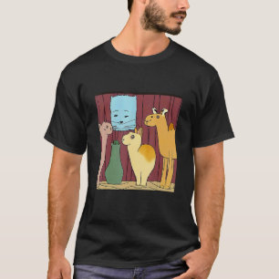 Camiseta Gato Camelo & Llama Imagem Fofa Rara Vintage Color