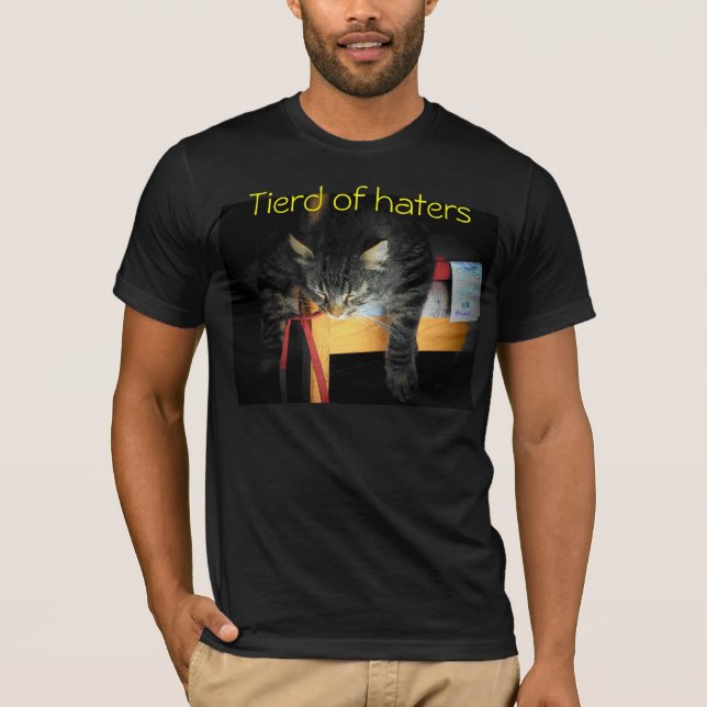Camiseta Gato cansado de odiadores (Frente)