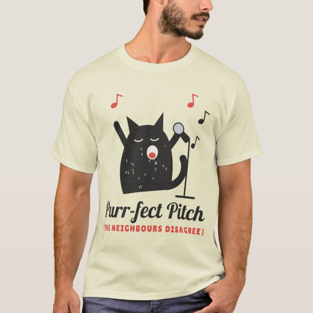 Camiseta Gato Cantando com Tom Perfeito (Frente)