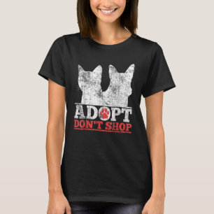 Camiseta Gato-Cão Adota Pai Cão Cachorro Cachorro Família M