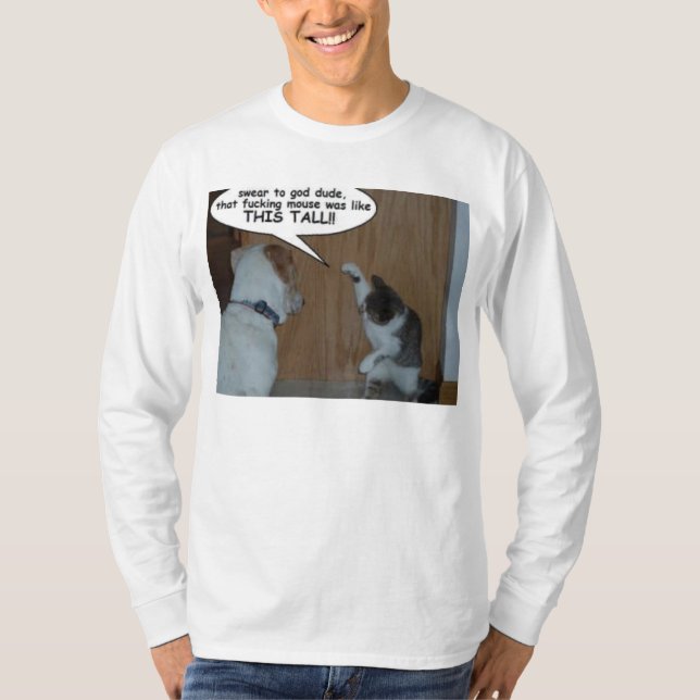 Camiseta Gato/cão engraçados (Frente)