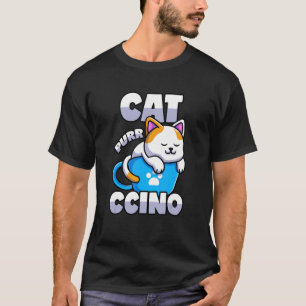 Camiseta Gato Cappuccino Trocadilho Gatinho Na Xícara De Ca