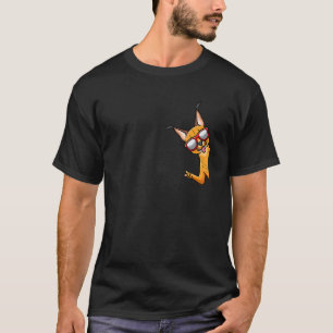 Camiseta Gato Caracal de Lado Com Óculos de Sol