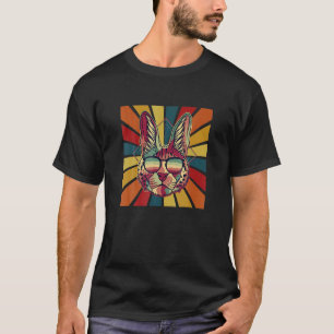 Camiseta Gato Caracal Funky Retro com Óculos de Sol Colorid