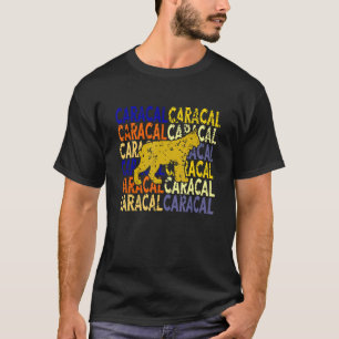 Camiseta Gato Caracal Vintage Gato Selvagem Lince Animal Re