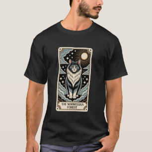 Camiseta Gato Cartão Tarot Halloween A Floresta Norueguesa