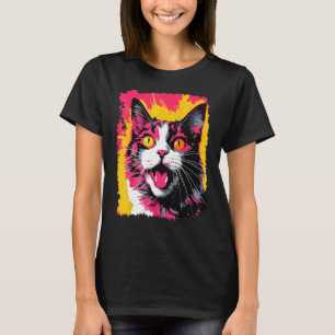 Camiseta Gato Casca de Tartaruga Pink Pop Art