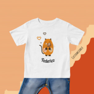 Camiseta Gato castanho-branco