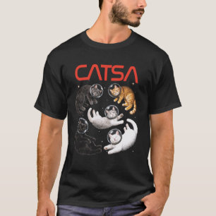 Camiseta Gato CATSA Astronauta Universo Espaço Amante de Ga